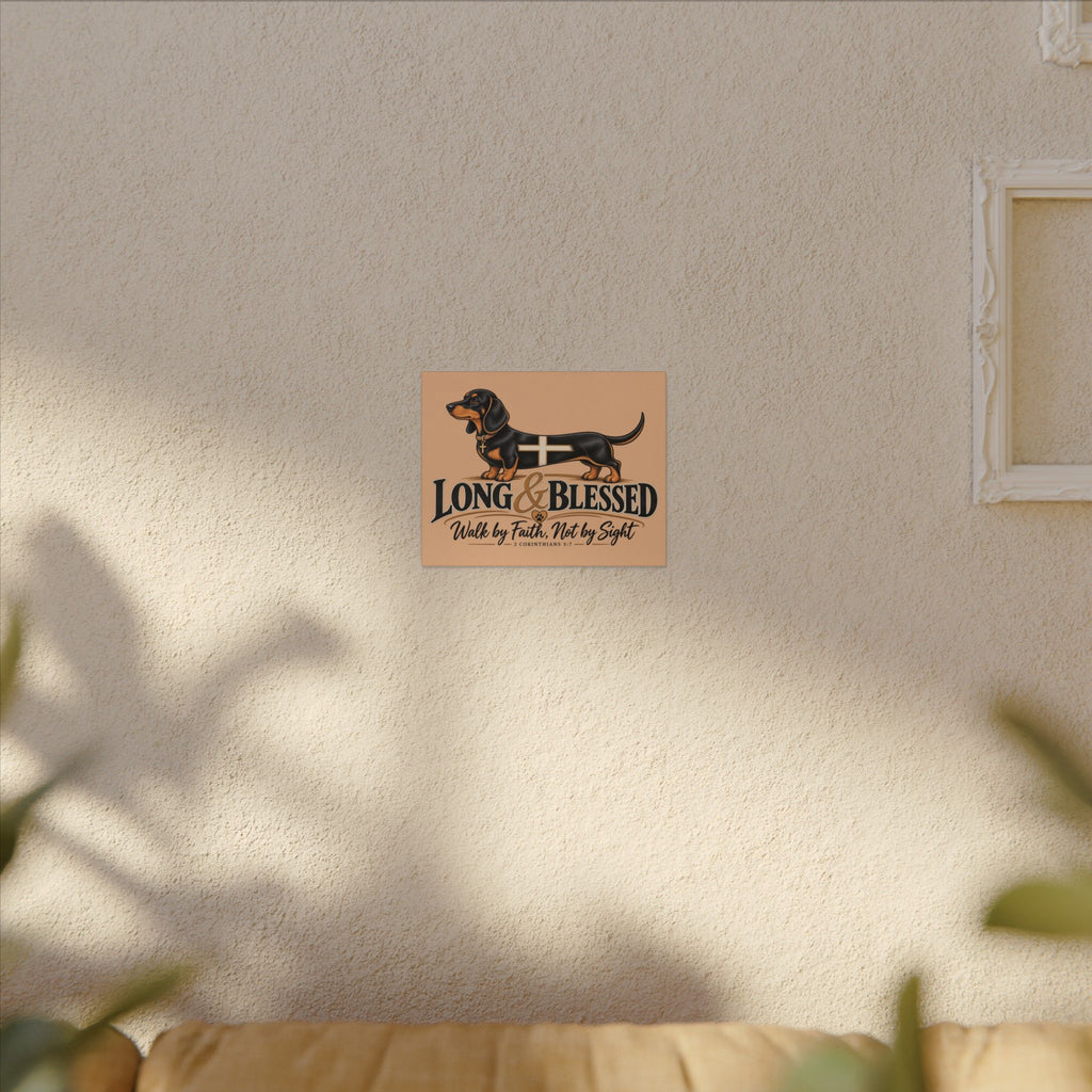 Dachshund 'Long & Blessed' Faith Wall Canvas - Christian Home Decor