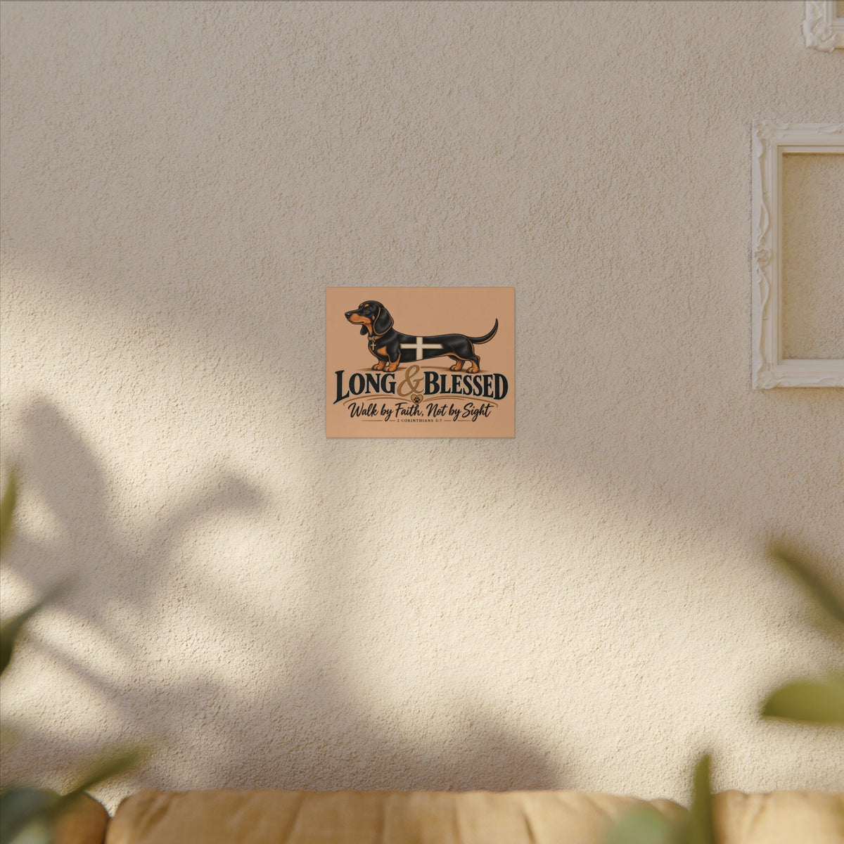 Dachshund 'Long & Blessed' Faith Wall Canvas - Christian Home Decor