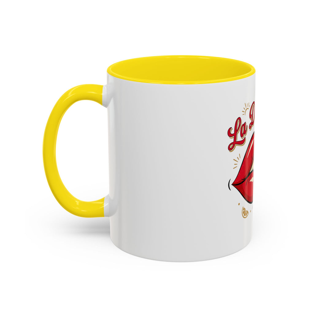 La Dolce Vita Coffee Mug — Retro Red Lips Accent Mug (11/15oz)