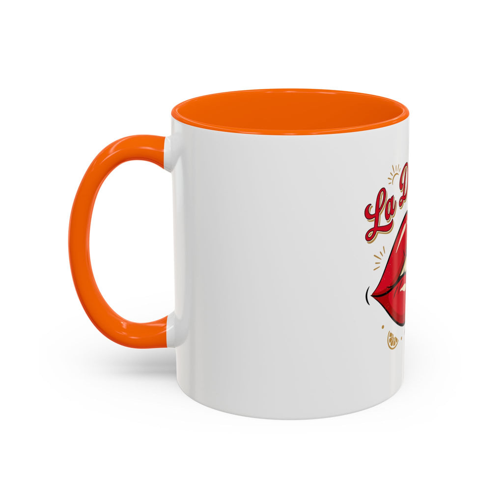 La Dolce Vita Coffee Mug — Retro Red Lips Accent Mug (11/15oz)