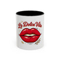 La Dolce Vita Coffee Mug — Retro Red Lips Accent Mug (11/15oz)