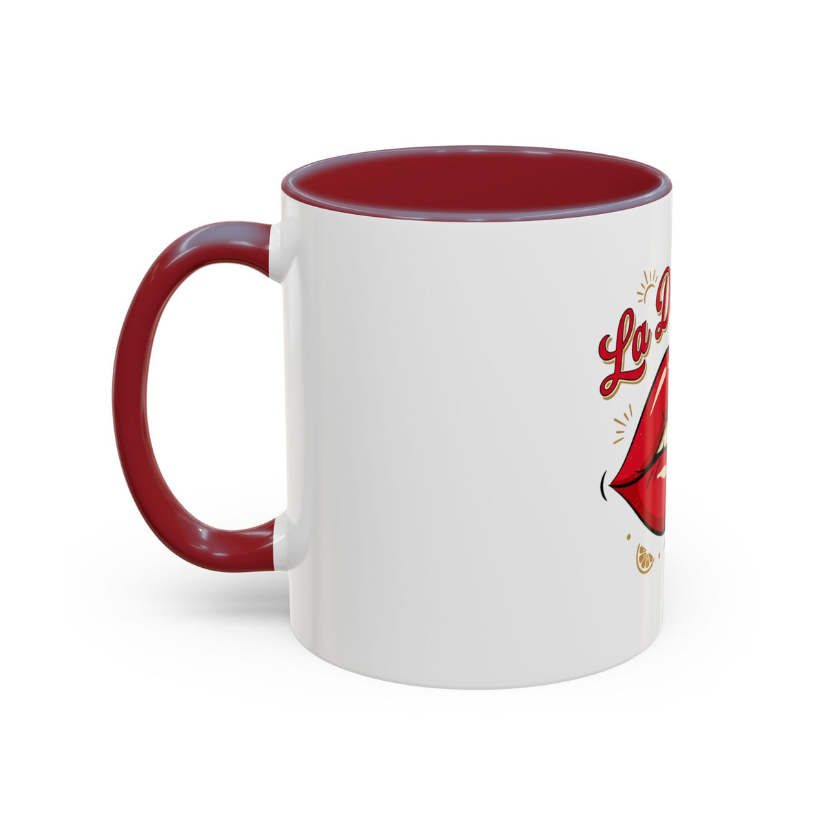 La Dolce Vita Coffee Mug — Retro Red Lips Accent Mug (11/15oz)