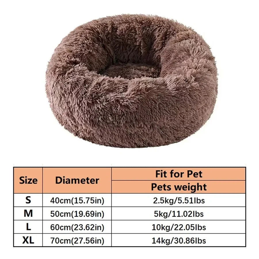 Plush Faux Fur Round Pet Bed