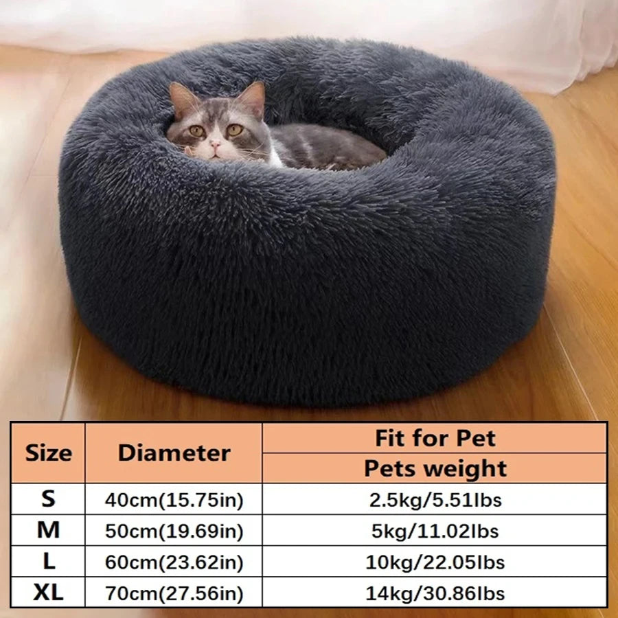 Plush Faux Fur Round Pet Bed