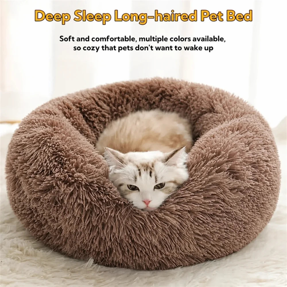 Plush Faux Fur Round Pet Bed
