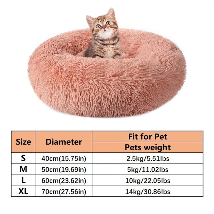 Plush Faux Fur Round Pet Bed