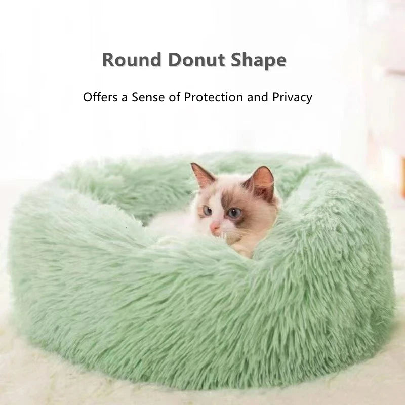 Plush Faux Fur Round Pet Bed