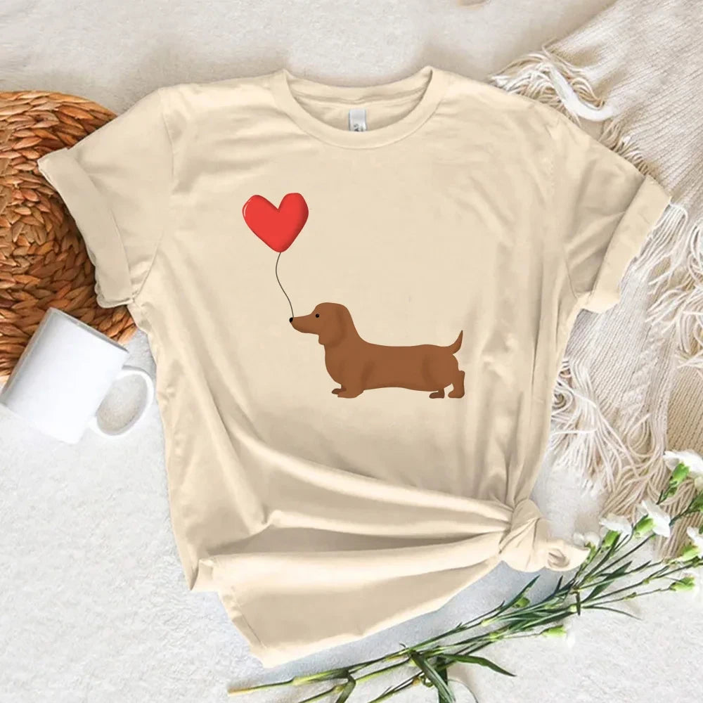 Dachshund Print Casual Tee