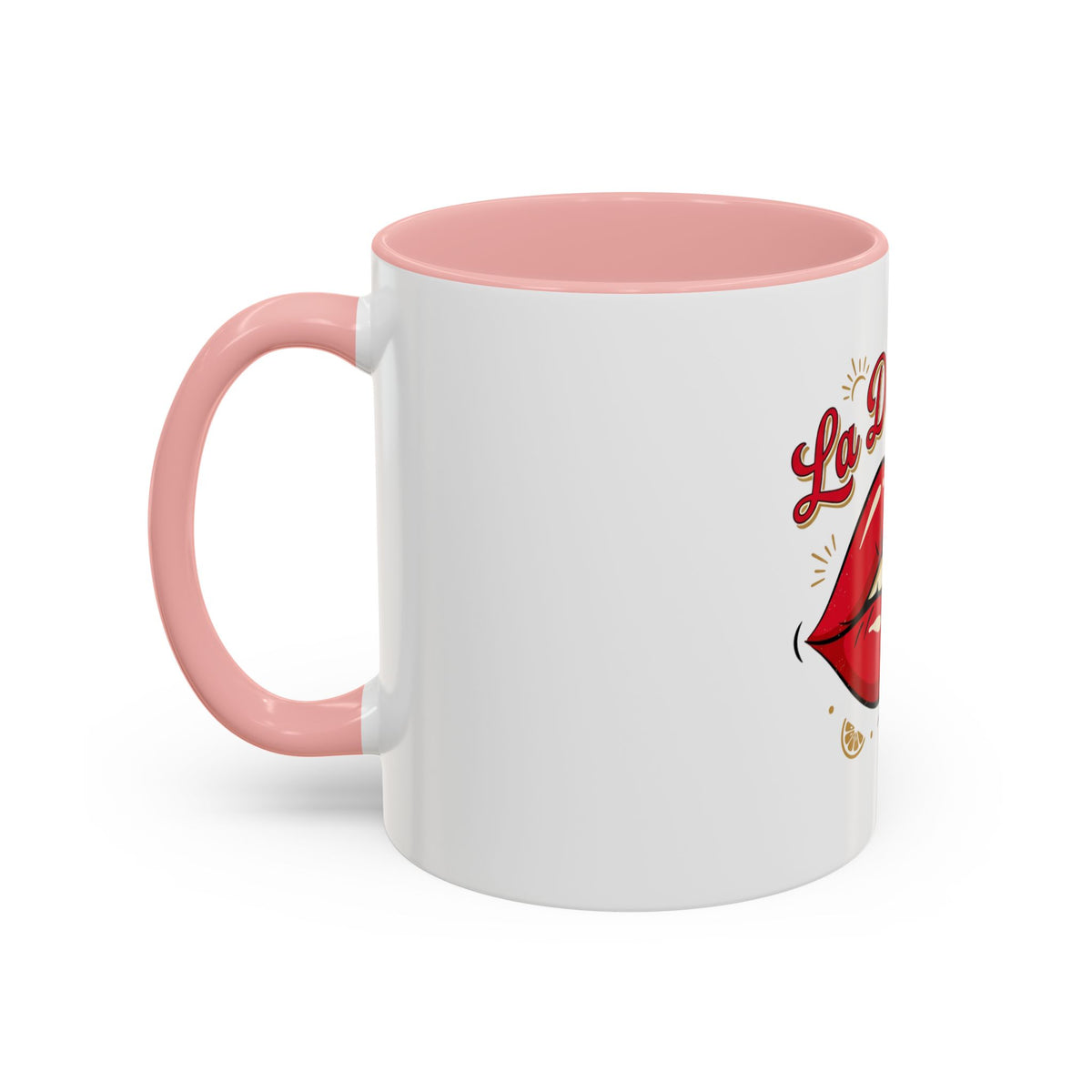 La Dolce Vita Coffee Mug — Retro Red Lips Accent Mug (11/15oz)