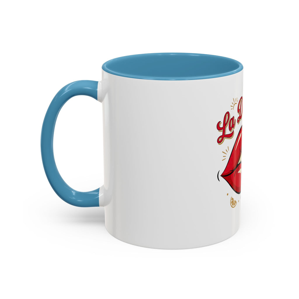 La Dolce Vita Coffee Mug — Retro Red Lips Accent Mug (11/15oz)