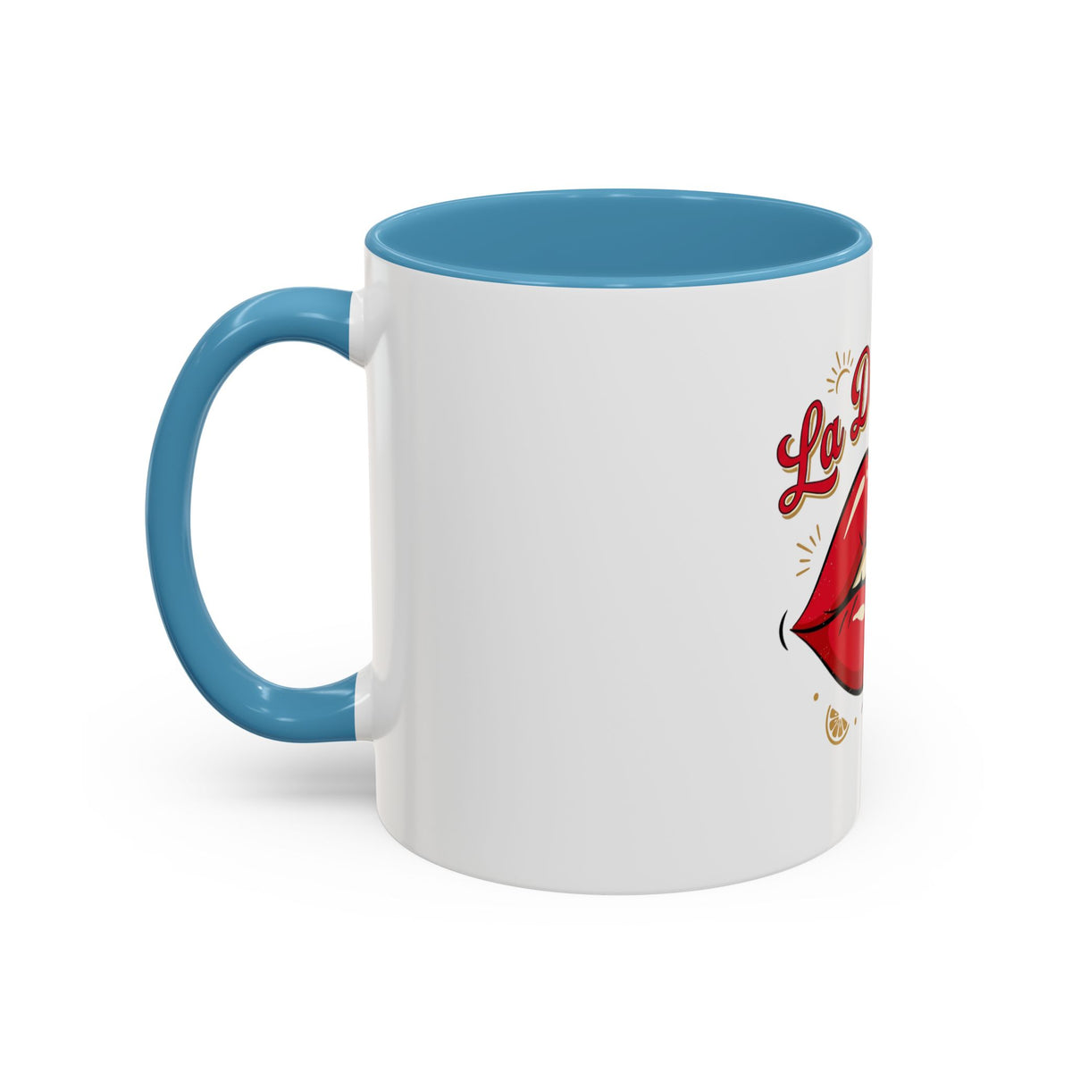 La Dolce Vita Coffee Mug — Retro Red Lips Accent Mug (11/15oz)