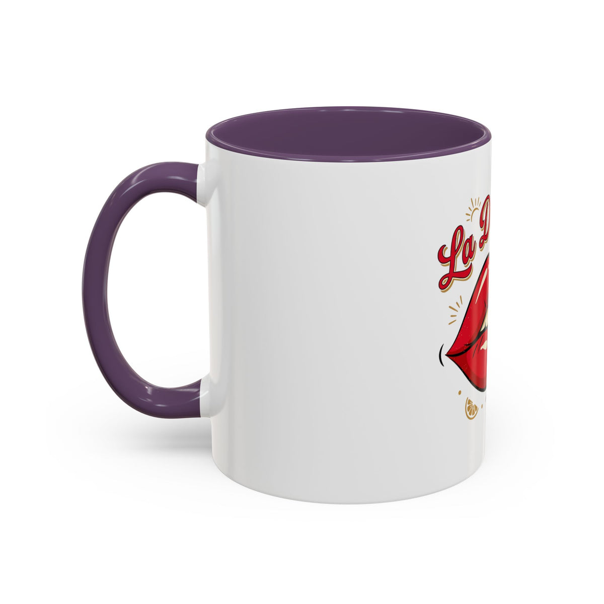 La Dolce Vita Coffee Mug — Retro Red Lips Accent Mug (11/15oz)