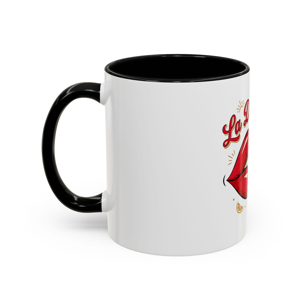 La Dolce Vita Coffee Mug — Retro Red Lips Accent Mug (11/15oz)