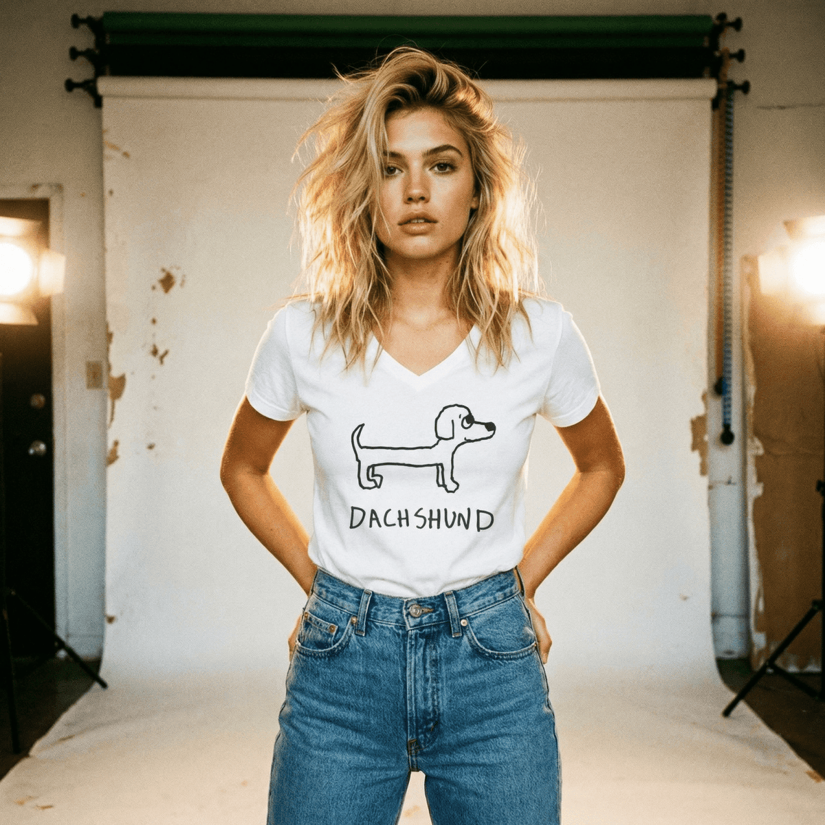 Dachshund - Women's Relaxed Fit V-Neck Tee