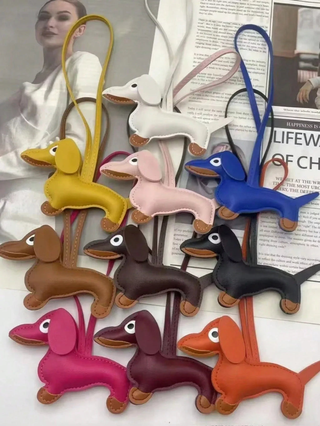 Dachshund Leather Key Hanger