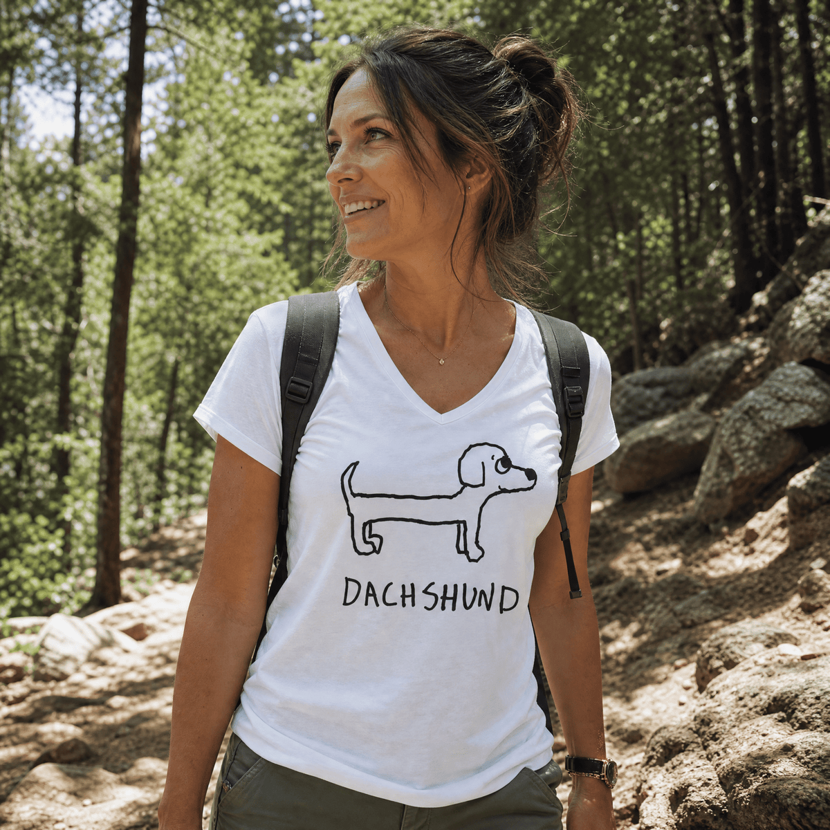 Dachshund - Women's Relaxed Fit V-Neck Tee