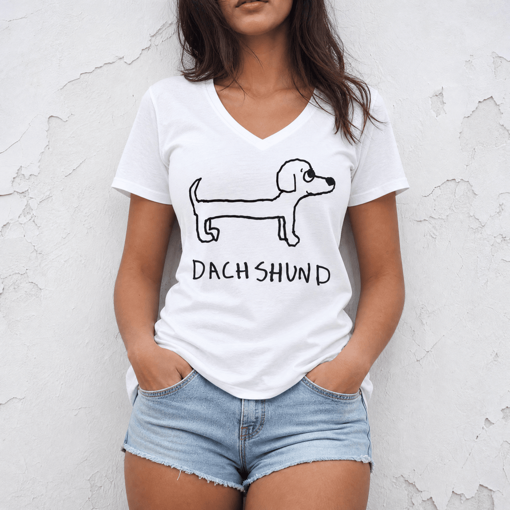 Dachshund - Women's Relaxed Fit V-Neck Tee